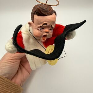 Simpich Angels Red "PATRICK" Singing Caroler Song Book Handmade Ornament Felt **